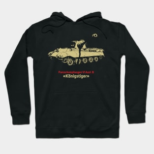 Silhouette of a German World War II Konigstiger tank Hoodie